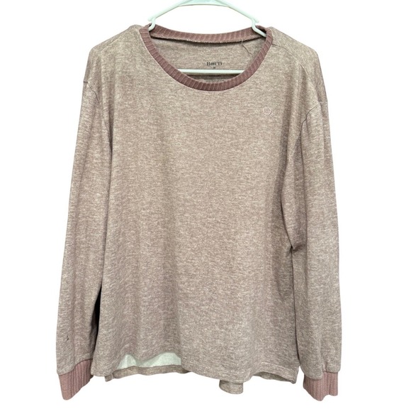 Born Tops - Born Long Sleeve Casual Top Heathered Knit Relaxed Fit Mauve‎ Size M